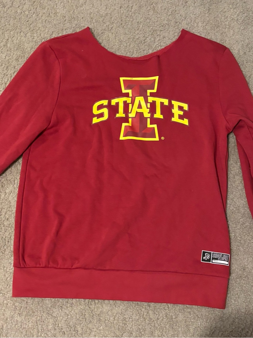 Red 'State' Pullover Sweatshirt with Yellow Logo